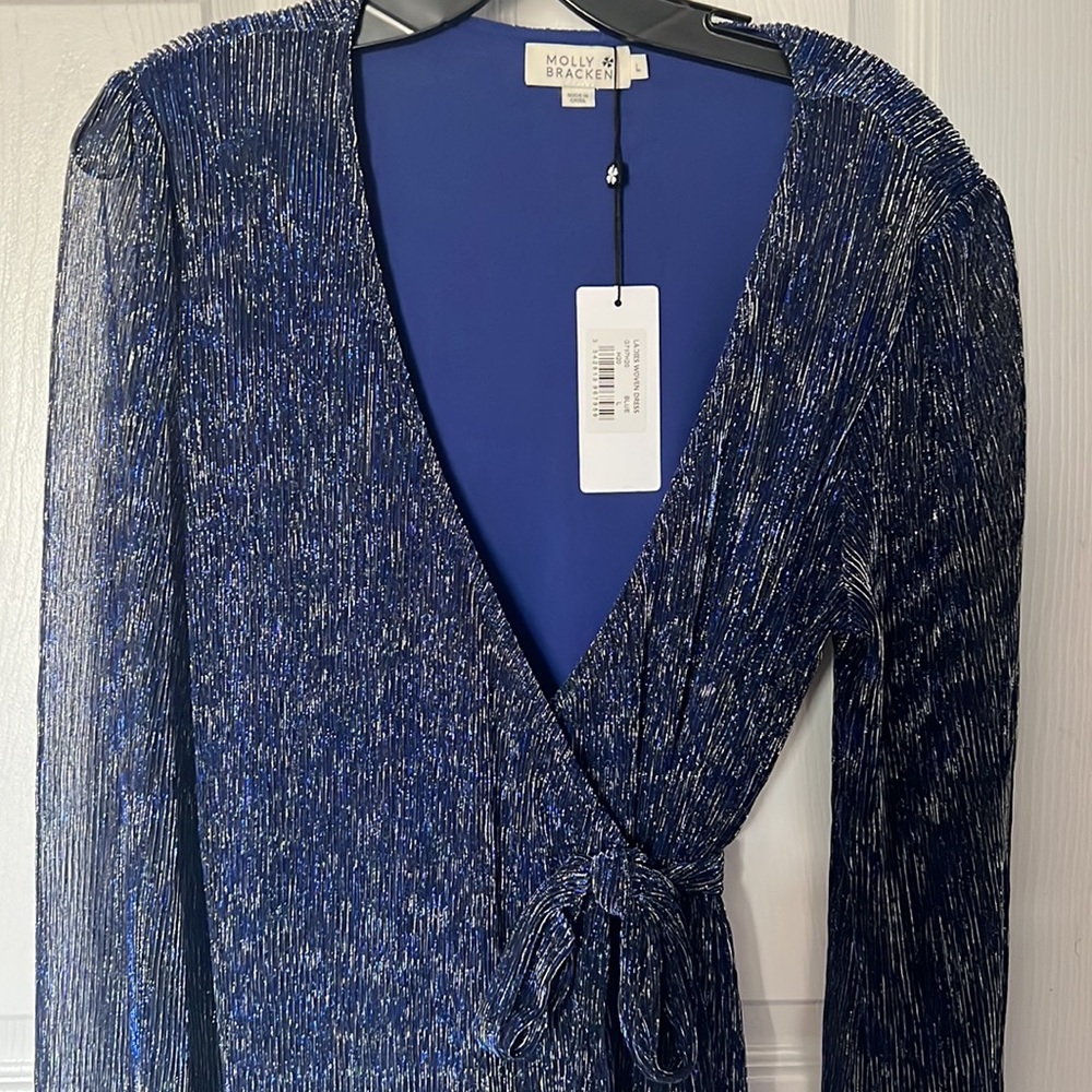 Blue Shimmery Wrap Dress